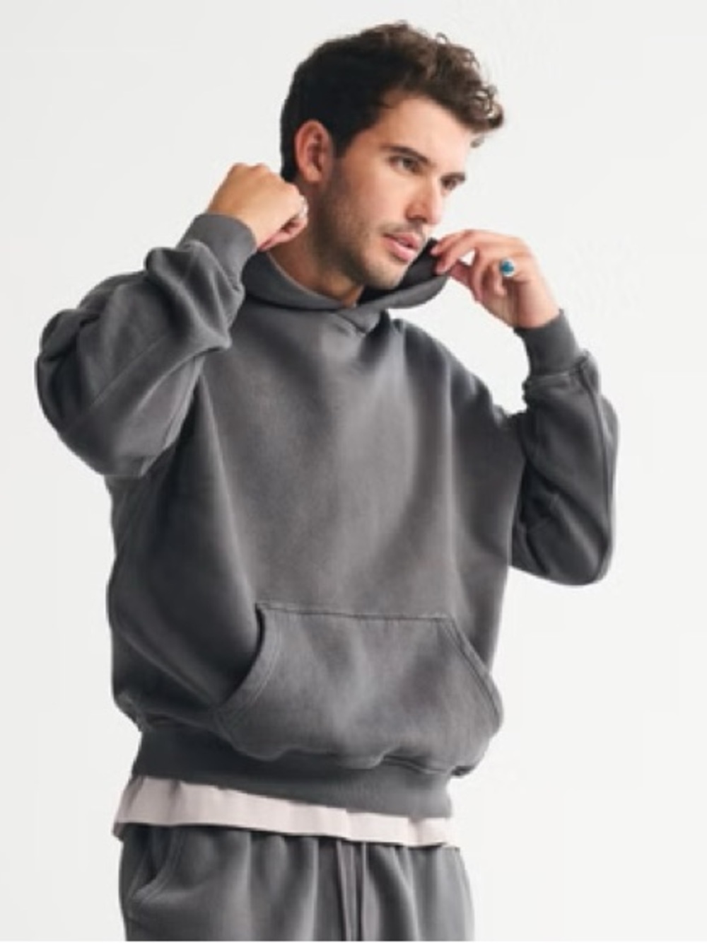 Abercrombie & Fitch Essential Popover Dark Gray Pullover Hoodie